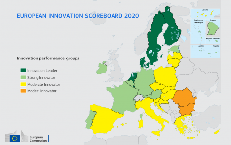 Innovationsanzeiger 2020: Deutschland eher im Mittelfeld (Quelle: Innovationsanzeiger 2020)